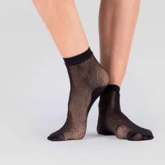 LECHERY Women's Fishnet Dress Nylons Socks (2 Pairs) - Black, One Size Fits Most