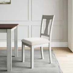 7pc Ellsworth Wood Dining Set Medium Brown - Vifah