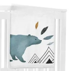 Sweet Jojo Designs Boy Baby Milestone Blanket Bear Mountain Blue and Black