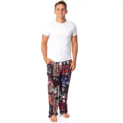 KISS Mens' Classic Oldies Rock Band Music Albums Sleep Pajama Pants Black