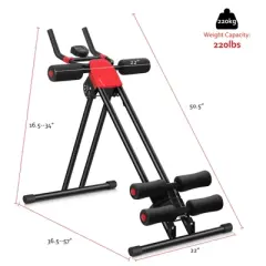Costway Ab Machine with LCD Monitor Adjustable Abdominal Trainer Cruncher for Home Gym