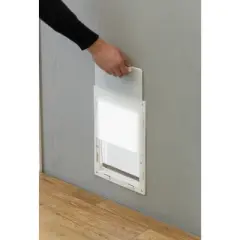 PawsMark Plastic Pet Door with Soft Window Flap for Interior or Exterior