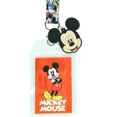 Disney Mickey Mouse Fun Starts Here Lanyard with ID Badge Holder and Charm