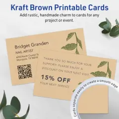 Avery Printable Rectangle Cards, 3" x 5", Kraft Brown, 30ct