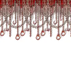 Beistle Bloody Chains & Hooks Backdrop, 4' x 30', (1/Pkg) Multicolored