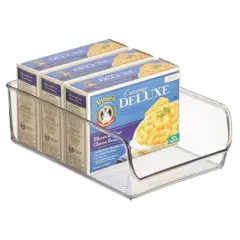 iDESIGN Linus Plastic Kitchen Storage Bin Storage Container: Clear Kitchen Organizer, Cabinet & Pantry Bins, Set of 2