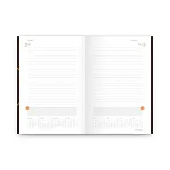 One-Day-Per-Page Planning Notebook, 9 x 6, Dark Brown/Orange Cover, 12-Month (Jan to Dec): 2026