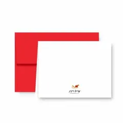 Paper Frenzy Santa and Sleigh Christmas Holiday Cards with Red Envelopes - 25 pack