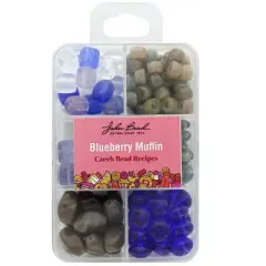 John Bead Recipe Box Mixed Glass Beads Blueberry Muffin, 110g