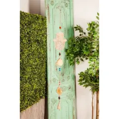 32" x 5" Metal Eclectic Buddha Windchime Brown - Olivia & May: Home Decor, Harmonious Melody, Indoor Use