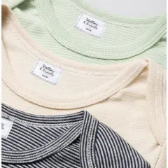 Stellou & Friends Unisex Cotton Long Sleeve Onesies - 3pk