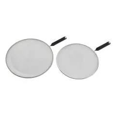 GoodCook Ready 2pc Splatter Screen: Metal Oil Guard for Frying Pan, Hand Wash, 13" Diameter, Black Handle