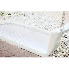 HomeStock White Wicker Porch Swing