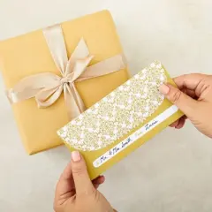 Paper Junkie 100 Pack Gold Money Envelopes for Cash Gifts, Fancy Decorative Design for Birthday, Graduations, Weddings (6.7 x 3.3 In)