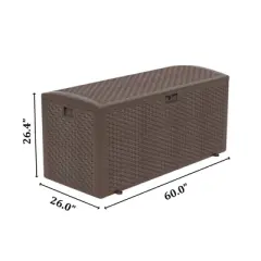Extra Thin 150 Gallon Resin Deck Box, Heavy Duty Storage Box for Pool Accessories, Patio Furniture, Cushions and Garden Tools