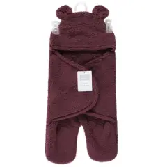 Hudson Baby Unisex Animal Faux Shearling Baby Outdoor Stroller Sack Wrap, Burgundy, One Size