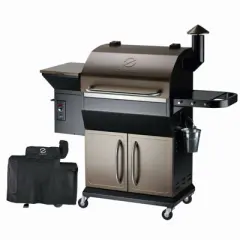 ZPG-1000D Wood Pellet Grill BBQ Smoker Digital Control with Cover - Brown - Z Grills