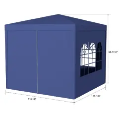 Gulches 10'x10' Heavy Duty Party Tent Outdoor Gazebo Wedding Canopy with 4 Removable Walls, Blue