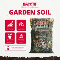 Michigan Peat Company BACCTO Garden & Potting Soil with Peat Moss for Plants, Vegetables, Landscape, Trees, and Shrubs, 1 Cubic Foot