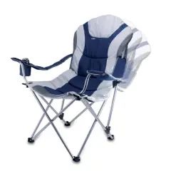 MLB Texas Rangers Reclining Camp Chair - Navy Blue with Gray Accents