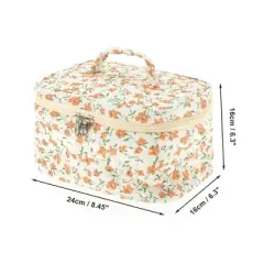 Unique Bargains Large Floral Print Makeup Bag 1 Pc