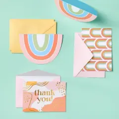 24ct Rainbow Note Card Set with Envelopes Blank Inside - Spritz&trade;