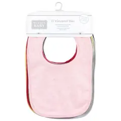 Hudson Baby Infant Girls Rayon from Bamboo Bib with Waterproof Lining 10pk, Pink Yellow, One Size