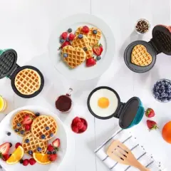 Dash Mini Waffle Maker, Griddle and Heart Waffle Maker - 3-Piece Set: Nonstick Pancake & Waffle Cooking Surface