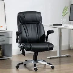 Vinsetto Vibration Massage Office Chair with Heat, Adjustable Height, Flip-up Arm, High Back, Comfy Computer Chair