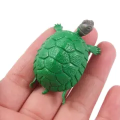 Unique Bargains Plastic Tortoise Fish Tank Decoration Ornament Green Gray 2 Pcs