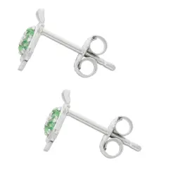 0.254 CT. T.W. Children's Green Cubic Zirconia Turtle Stud Earrings In Sterling Silver