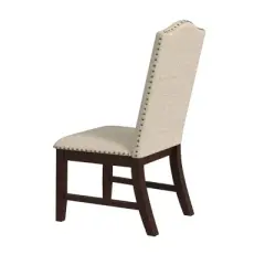 HomePop Set of 2 Scalloped Back Dining Chairs Beige: Upholstered, Plywood Frame, Spot Clean, Polyester