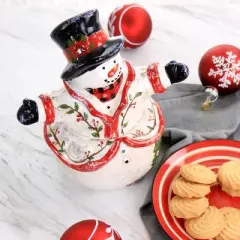 Gibson Home Snowman Hug 8.5in Durastone Cookie Jar