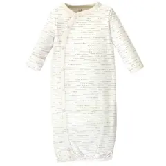 Touched by Nature Baby Boy Organic Cotton Side-Closure Snap Long-Sleeve Gowns 3pk