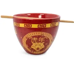 Boom Trendz Year Of The Tiger Chinese Zodiac 16-Ounce Ramen Bowl and Chopstick Set