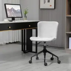 Vinsetto Home Office Chair, Swivel Task Chair with Adjustable Height and Armless Design for Small Space, Living Room, Bedroom, Light Gray