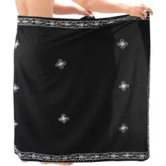 LA LEELA Men's Beachwear Cover Up For Men Swimwear Pareo Wrap Summer Long Casual Embroidery Vacation Sarongs Lava Lava Cover-Up One Size Kohl