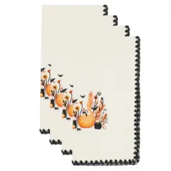 Saro Lifestyle Halloween Town Napkin (Set of 4), 18", Black