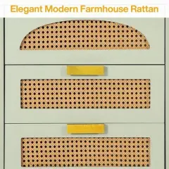 Resenkos Sofa Side End Table, End Table, Couch Table,Wood Night Stand, 20-Inch Bedside Table Storage Cabinet with 3-Drawers,Green