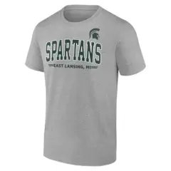 NCAA Michigan State Spartans Men's Gray Bi-Blend T-Shirt