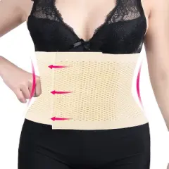 Unique Bargains Mesh Breathable Postpartum Belly Abdominal Shaping Belt Waist Wrapping Shaper Cincher Corset Shapewear Beige X-Large