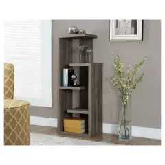 48" Bookcase with Accent Display Dark Taupe - EveryRoom