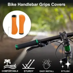 Unique Bargains Bike Handlebar Grips Covers 5.28" Orange 1 Pair