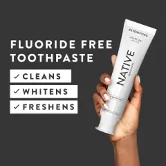 Native Premium Detoxifying Charcoal with Mint Fluoride Free Toothpaste - 4.1oz