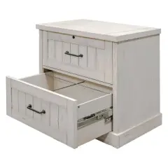 Avondale File with Locking Legal/Letter File Drawer Fully Assembled White - Martin Furniture