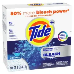 Tide Original Plus Bleach Powder Laundry Detergent - 144oz