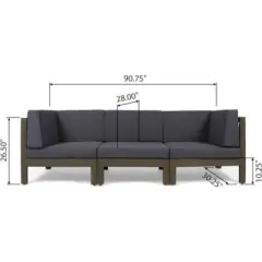 Syemin Patio Seating Sets Outdoor, Featuring Unique Design, Ideal for Chats, Perfect for Gardens, Living Spaces, Gray, 90.75"*30.25"*26.5"