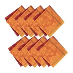 Maplewood Jacquard Harvest Cotton Napkins, Set of 8 - Multicolor - 17x17 - Elrene Home Fashions