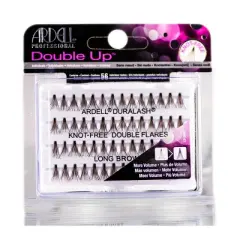 Ardell Professional Double Up - Knot Free Double Flares - Long Brown #65995 - (Pack of 3)