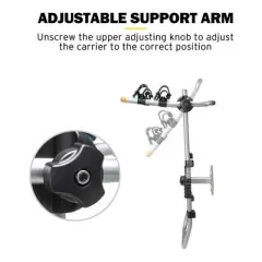 Fieryred 2 Bike Adjustable Bolt On 75 Pound Capacity Spare Tire Rack with Mounting Frame, Bike Unit Frame, Rubber Cut Out, and Locking Knob, Black